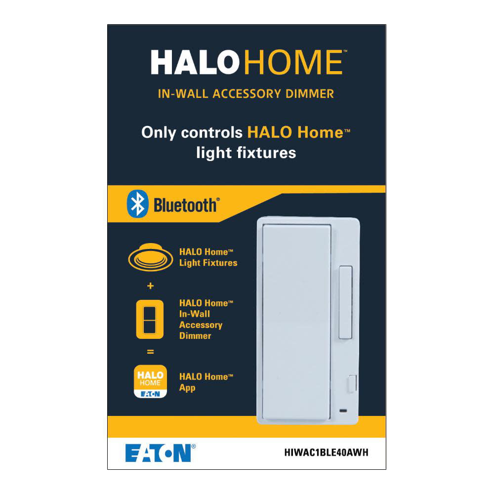 Eaton Lighting HIWAC1BLE40AWH HALO Home In-wall Accessory Smart Dimmer in White 