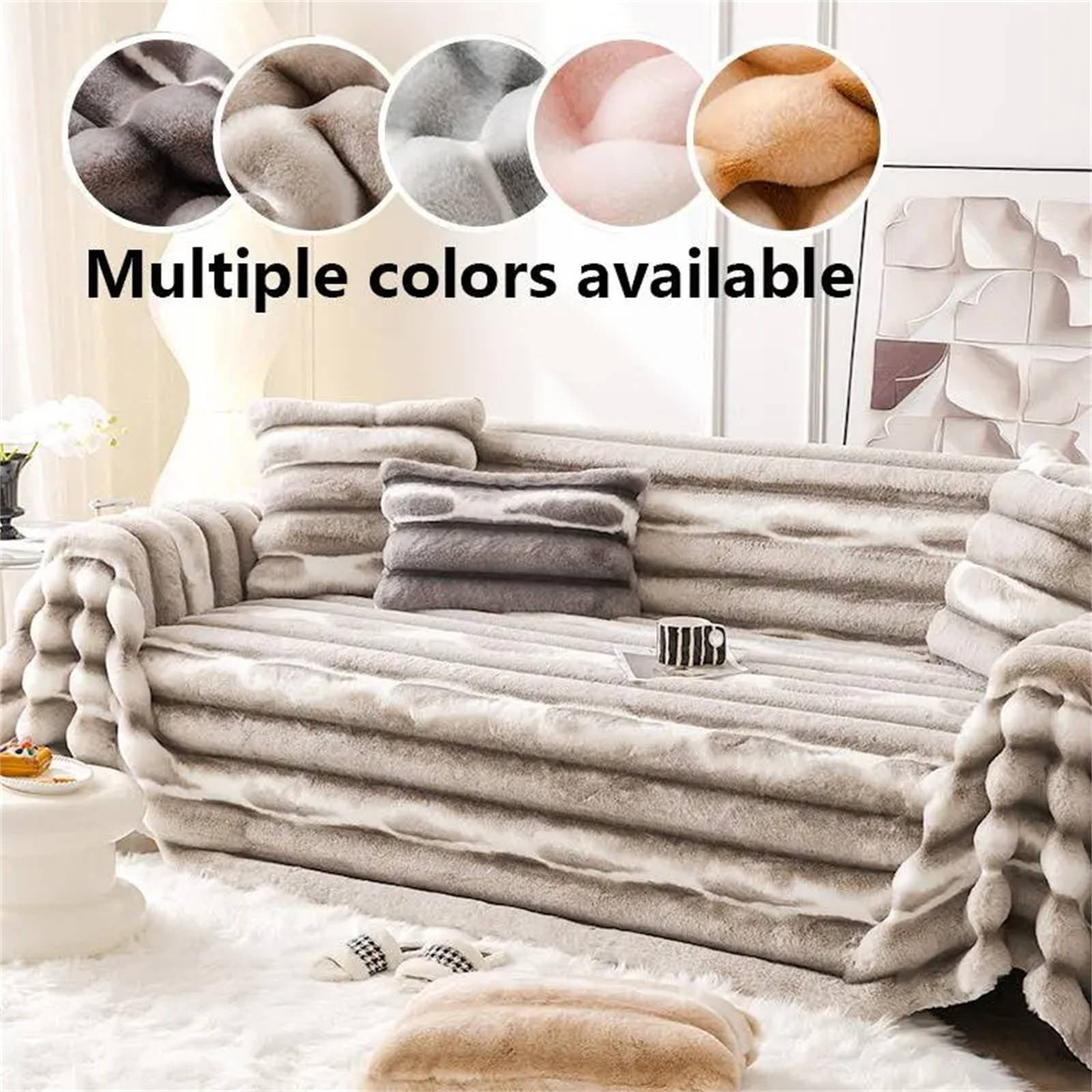 Universal Sofa Cover In Pink K|Tie Dye Plush Sofa Cover 1 Count Soft Comfortable Sofa Slipcover Sofa Protector For Home Living Room Bedroom Hotel Dormitory Decor