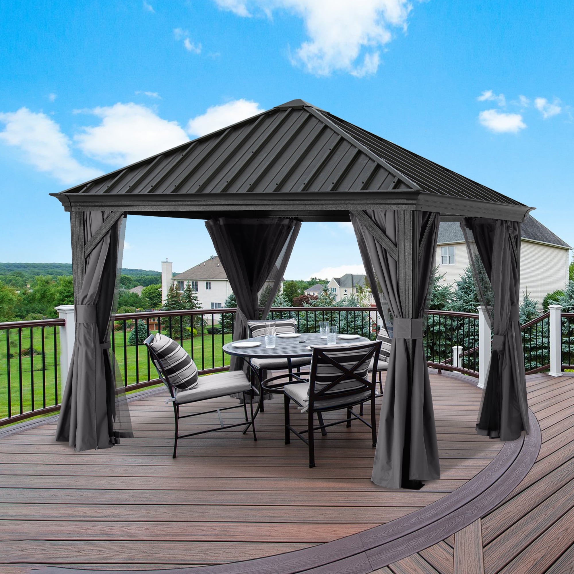 ABCCANOPY 8x8 Outdoor Galvanized Steel Single Roof Permanent Aluminum ...