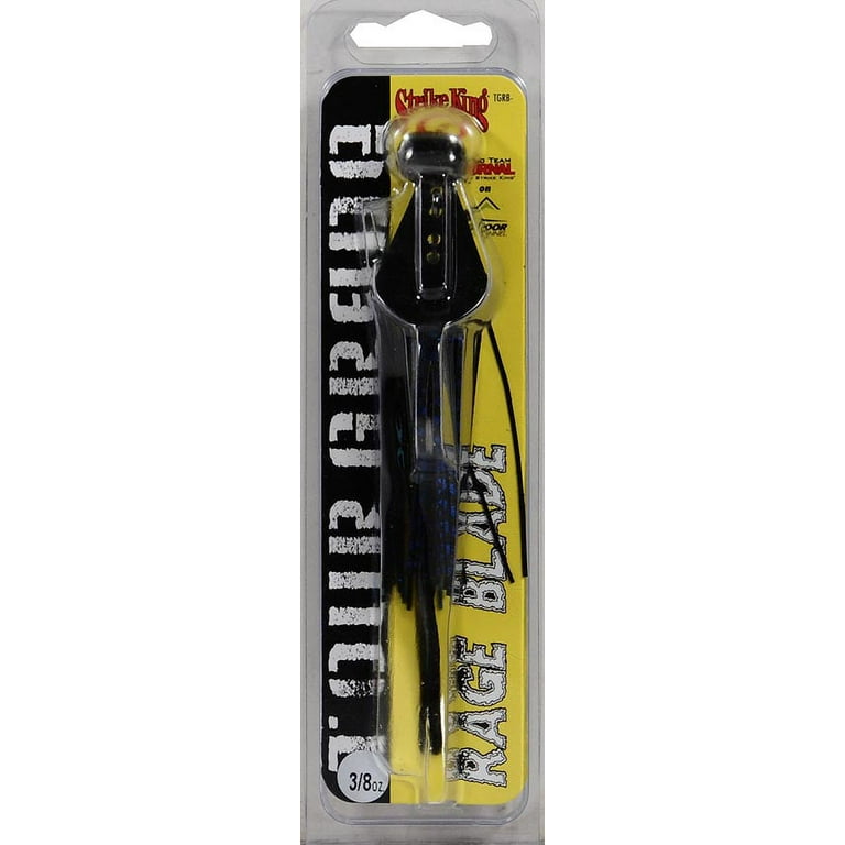 Strike King Tour Grade Rage Blade 3/8 oz Black Blue Flake Swim Jig Lure 