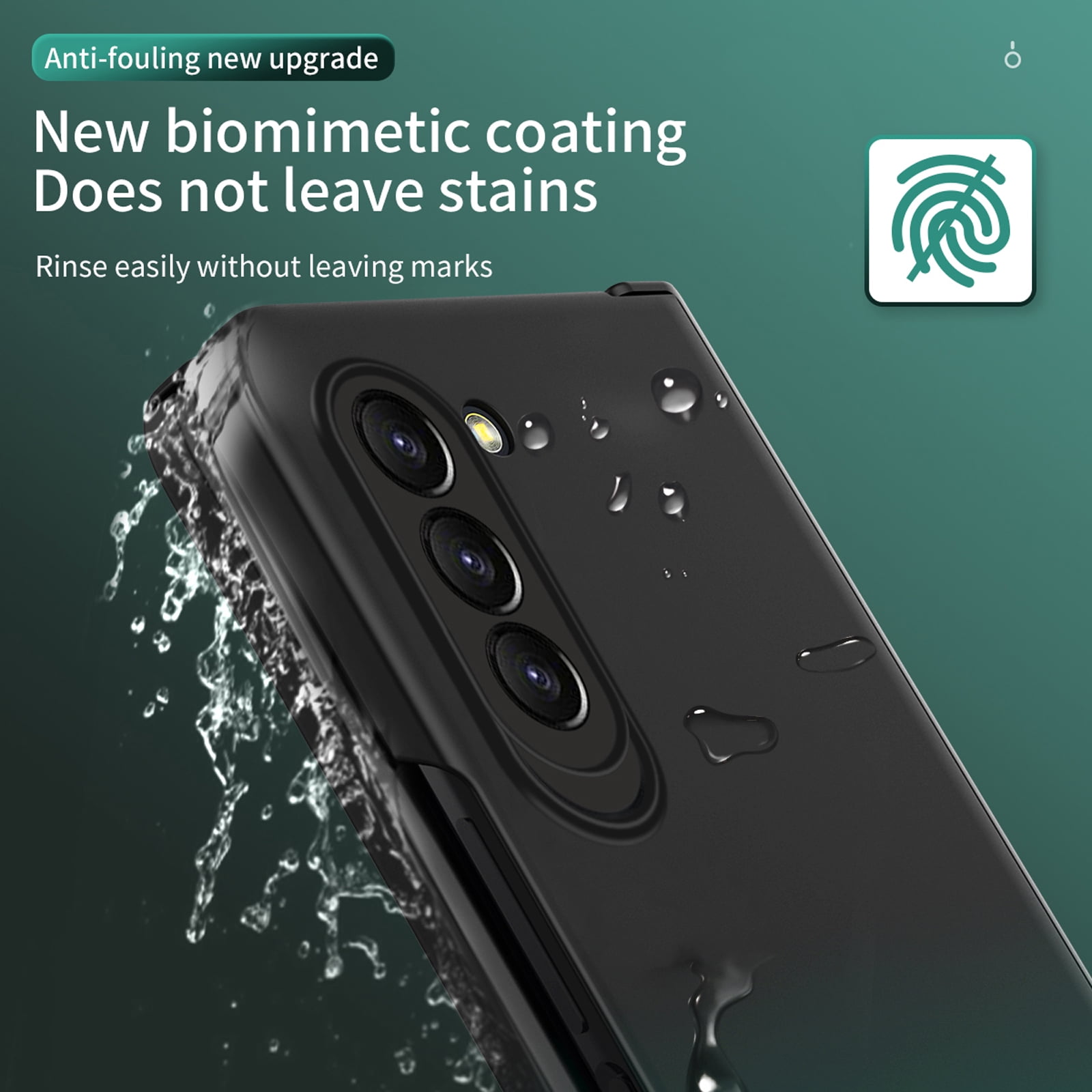 for Samsung Galaxy Z Fold 5 5G 2023 Case, Luxury Gradient Tempered Glass Drop Protection Matte Shockproof Hybrid Folding Flip Phone Case Cover for Samsung Galaxy Z Fold 5 5G 7.6 inch, lack + Green