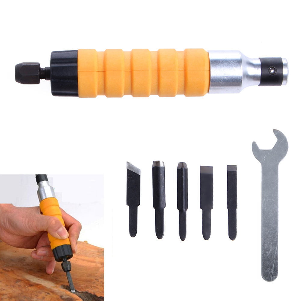 Wood Chisel Carving Tool Chuck Attachment For Electric Drill Flexible Shaft NEW 