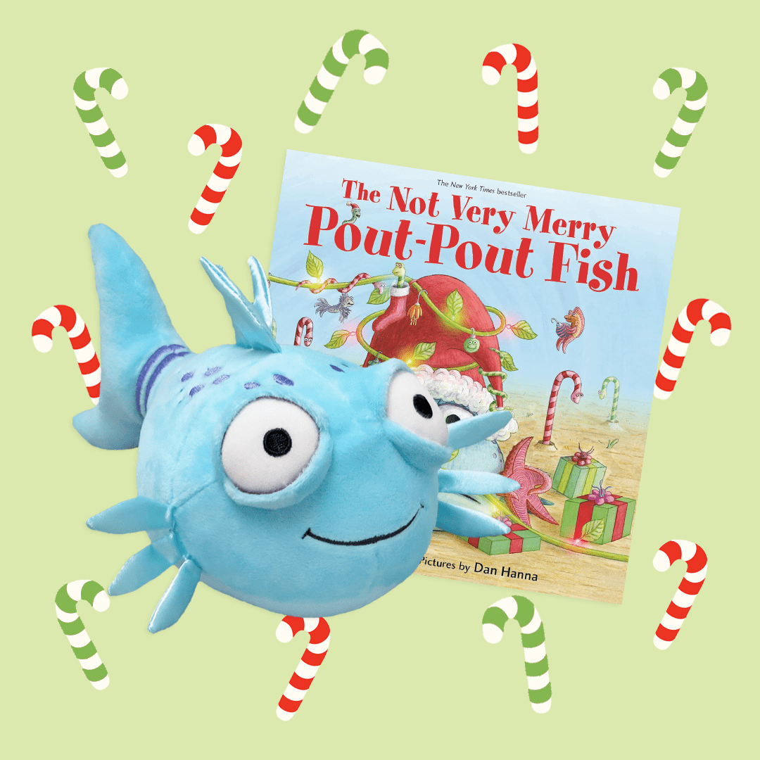 MerryMakers Pout Pout Fish Soft Plush Blue Fish Toy with Book Walmart
