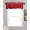 thumbnail image 3 of Red Christmas Snowflake Linen Curtain Valance for Bedroom/Bathroom/Kitchen/Office/Living/Dining Room Window,Winter Snowflake Xmas Rod Pocket Topper Decorative Cafe Drapes Panel 60"x18", 3 of 6