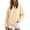 Beige, variant on Sweatshirt for Women Pullover Lightweight Quarter Zip Collar Long Sleeved Loose No Hoodies Sweatshirt