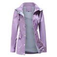 thumbnail image 4 of Christmas Clearance! Borniu Women's Rain Jacket Outdoor Lightweight Raincoat With Removable Hoodies Windbreaker Trench Coat Clearance, 4 of 8