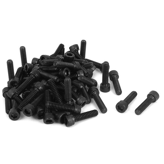 Unique Bargains 3/16"-24x3/4" 12.9 Alloy Steel Hex Socket Head Cap Screws Bolts Black 100Pcs