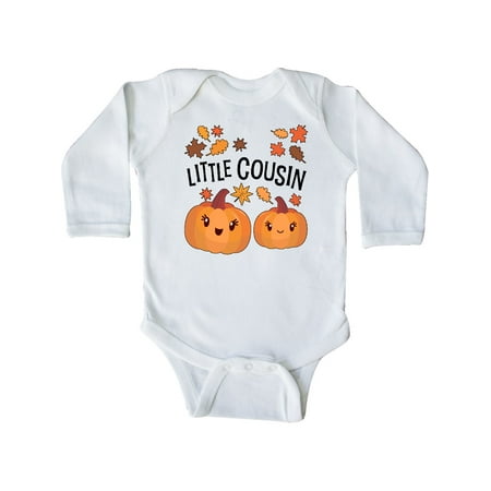 

Inktastic Little Cousin Pumpkins with Fall Leaves Gift Baby Boy or Baby Girl Long Sleeve Bodysuit
