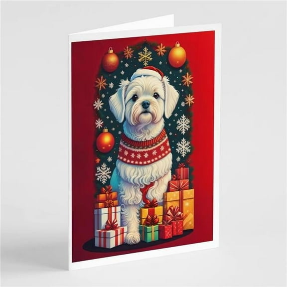Maltese Holiday Christmas Greeting Cards Pack of 8 7 in x 5 in