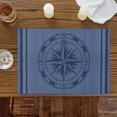 thumbnail image 3 of Nautical Marine Compass Texture Placemats Set of 6,Wipeable Washable Table Mats for Dining Tables, Stripe Line on Jean Blue Place Mats for Kitchen Event Party Tabletop Decor, 3 of 9