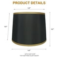 thumbnail image 2 of French Drump Lamp Shade, 12" to 14" Bottom Size Black, Gold 14", 2 of 5