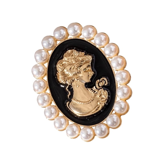 Vintage Pearls Cameo Brooch Elegant Jewelry For Formal Event Wedding Accessory