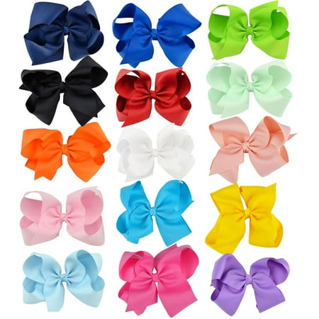 Fascigirl 6 Big Bows Hair Clips Cute Lovely Ribbon Bow Clip