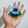 thumbnail image 4 of Piedra de Energía Ehuebsd Healing Crystals Amethyst Orgonite Energy Stone Pyramid Escultura Resina 5cm, 4 of 4