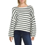 Free People Womens Bardot Marled Bardot Neckline Sweater