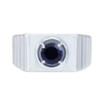 thumbnail image 3 of Sterling Silver with Blue Sapphire Solitaire Men's Ring, 3 of 3