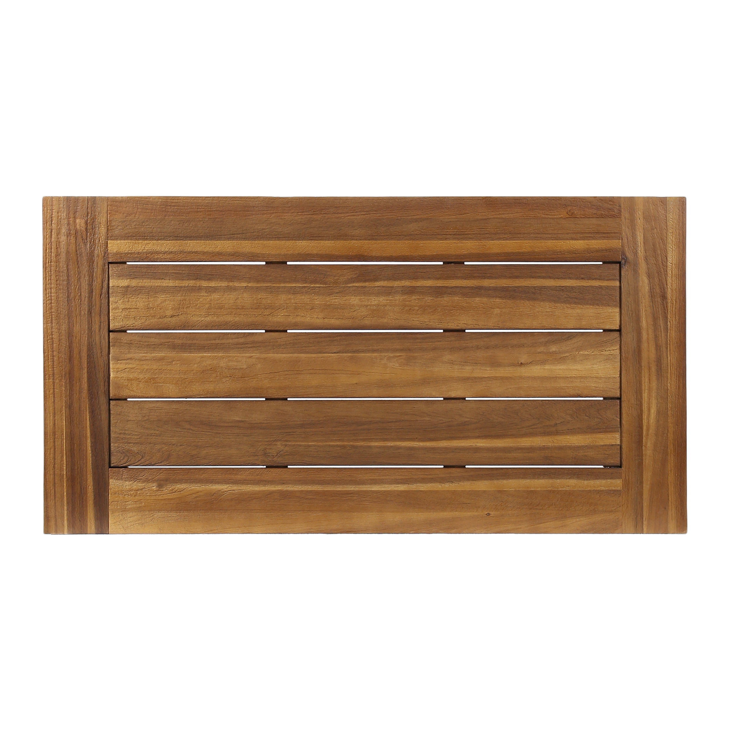 Modern Industrial Coffee Table, 45.75"W×24"D×18"H Solid Acacia Wood Slat Tabletop with Powder Coated Metal Frame for Living Room Home Decor
