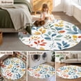 thumbnail image 5 of Round Rugs 3Ft, Colorful Botanical Round Area Rug Washable Indoor Throw Carpet, Pastoral Country Summer Leaves Small Non Slip Circle Rug for Bedroom Living Room Home Decor Aesthetic, 5 of 8