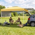 thumbnail image 4 of Costway 10x17 FT Pop Up Canopy Tent with Dual Adjustable Awnings, Silver-Coated Fabric Yellow, 4 of 11