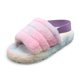 thumbnail image 2 of Pantuflas de felpa de fondo grueso para mujer, tamaño grande 43, pantuflas de felpa de algodón para el hogar con fondo plano y elásticas para mantener el calor, 2 of 7
