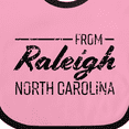 thumbnail image 4 of Inktastic From Raleigh North Carolina in Black Distressed Text Boys or Girls Baby Bib, 4 of 4