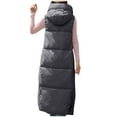 thumbnail image 5 of HTNBO Women's Long Puffer Vest Winter Sleeveless Maxi Quilted Padded Coat Full Zip Up Mid Length Hooded Down Jackets, 5 of 5
