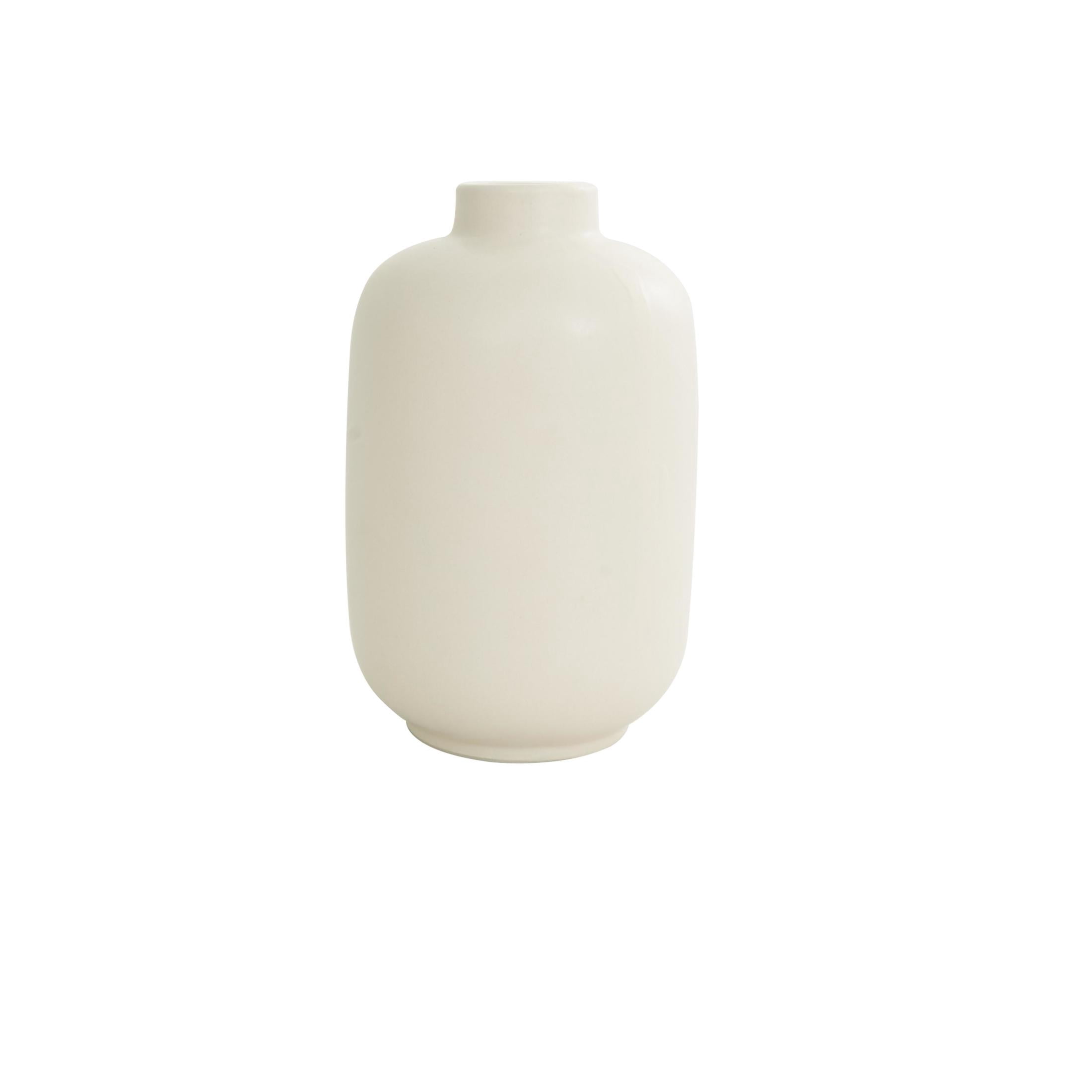 DecMode 5"W, 8"H Cream Ceramic Vase with Varying Shapes, Set of 3
