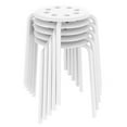 Alden Design Set of 5 Plastic Stack Stools Round Bar Stools, White
