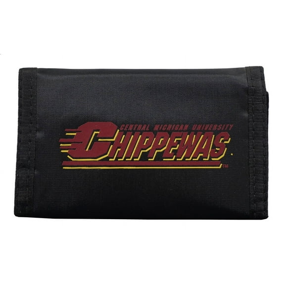Central Michigan NCAA Chippewas 3x5 Slim Nylon Trifold Wallet for both kids and adults