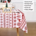 thumbnail image 5 of Christmas Round Tablecloth 60 Inch, Xmas Tree and Deer Design Table Cloth Waterproof Holiday Decorative Boho Table Cover for Outdoor, Indoor Party Kitchen Dining Room, White, 5 of 6