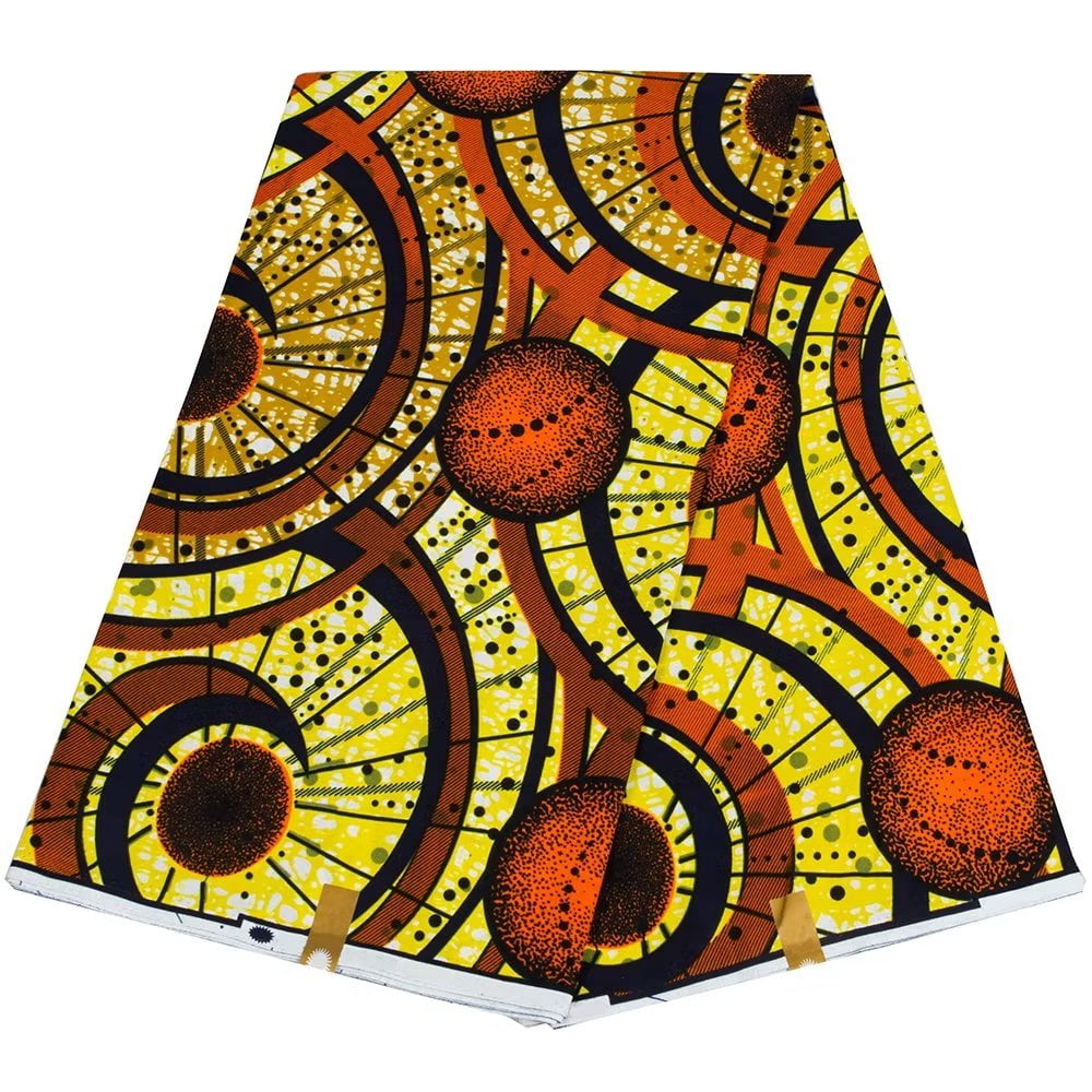 BintaRealWax 6 Yards/Pcs Soft Cotton African Fabric for Party Dresses 24FS1488