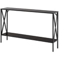 thumbnail image 4 of Gymax Table Console à 2 Niveaux Table d'Appoint de Sofa avec Tablette Entrée Couloir Brun, 4 of 9