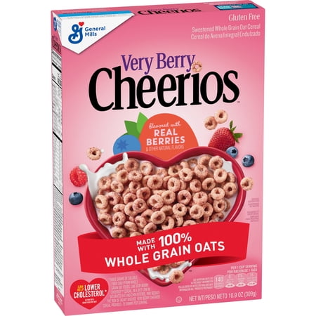 Very Berry Cheerios, Heart Healthy Gluten Free Breakfast Cereal, 10.9 oz