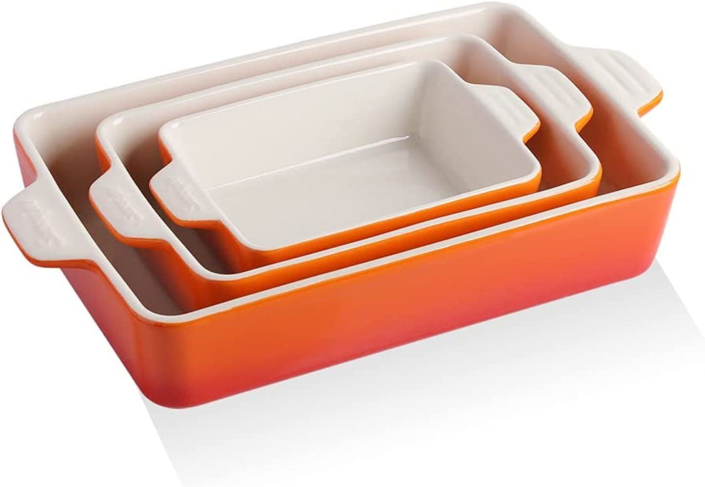 SWEEJAR Ceramic Bakeware Set Rectangular Baking Dish Lasagna Pans for Kitchen 11.8 x 7.8 x 2