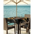 thumbnail image 3 of Fsddascl Basketball Player Outdoor Tablecloth - 54x54 Inch Square Dining Table Cover, Watercolor Modern Abstract Art Waterproof Outdoor Table Cloth with Umbrella Hole & Zipper for Picnic/Patio/Party, 3 of 7