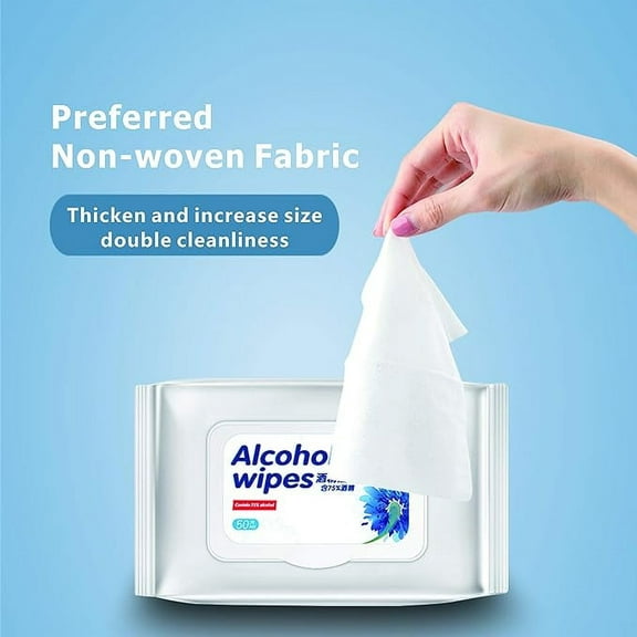 Desingfecting Wipes 3 x 50 Wipes Wet Sanitizer Wipes 75% Ethyl Alcohol Wipes Cotton Wash-Free Sterilizing Wet Wipes for Daily Use Travel (3-50ct Packs- 150pcs)