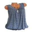 thumbnail image 3 of Women Summer Floral Tank Tops Vest Blouse Boho V Neck Tops Plus Size White L, 3 of 7
