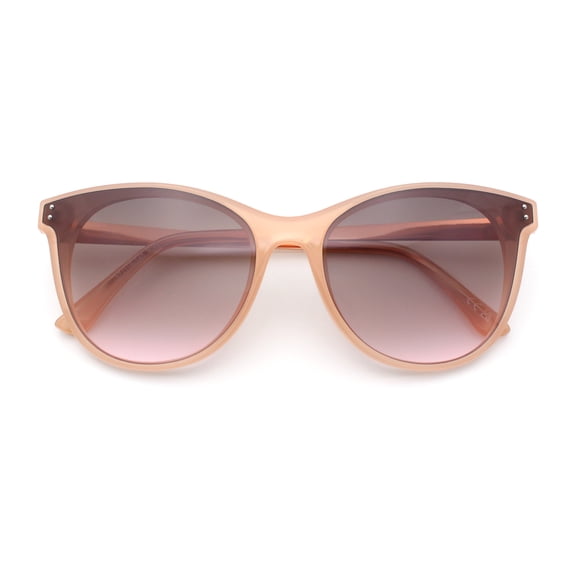 Womens Oversized Cat Eye Horn Rim Inset Lens Sunglasses Peach - Pink
