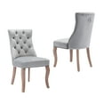 thumbnail image 5 of Foredo Elegant Velvet Dining Chairs Set of 2, Upholstered Dining Chairs with Button Tufted Back and Solid Wood Legs, Side Chairs for Dining Room Living Room, Light Gray, 5 of 7