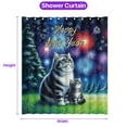 thumbnail image 5 of Happy New Year American Shorthair Family Cheer Winter Midnight Firework Shower Curtain Cat Lover Kitten Owner Gifts Waterproof Bathroom Bathtub Curtain - 02025, 5 of 5