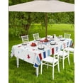 thumbnail image 3 of 4th of July Tablecloth with Umbrella Hole and Zipper Freedom Patriotic Stars Outdoor Tablecloths 60x84 Table Cloths Firework Red White and Blue Patio Table Cloth Cover for Independence Day Garden, 3 of 6