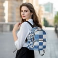thumbnail image 6 of FORMRS Mini Backpack Purse for Women Quilted Travel Daypack Casual Shoulder Bag, Blue and Gray Plaid Pattern, 6 of 7