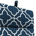 thumbnail image 4 of Jordan Manufacturing 72" x 22" Fandango Oceanic Blue Quatrefoil and Chestnut Oceanic Blue Stripe Reversible Rectangular Outdoor Chaise Lounge Cushion with Ties and Hanger Loop, 4 of 12