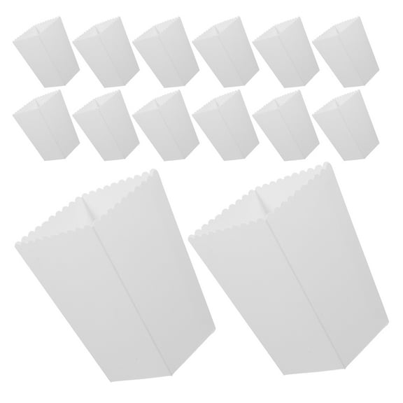 Raindrops White Popcorn Boxes Set of 36, Portable Storage Containers for Movie Night and Party Snacks