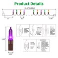 thumbnail image 4 of Cadena de luces LAMPHOME para Halloween, 100 minibombillas, 6 m, naranja, morado y verde, 4 of 7