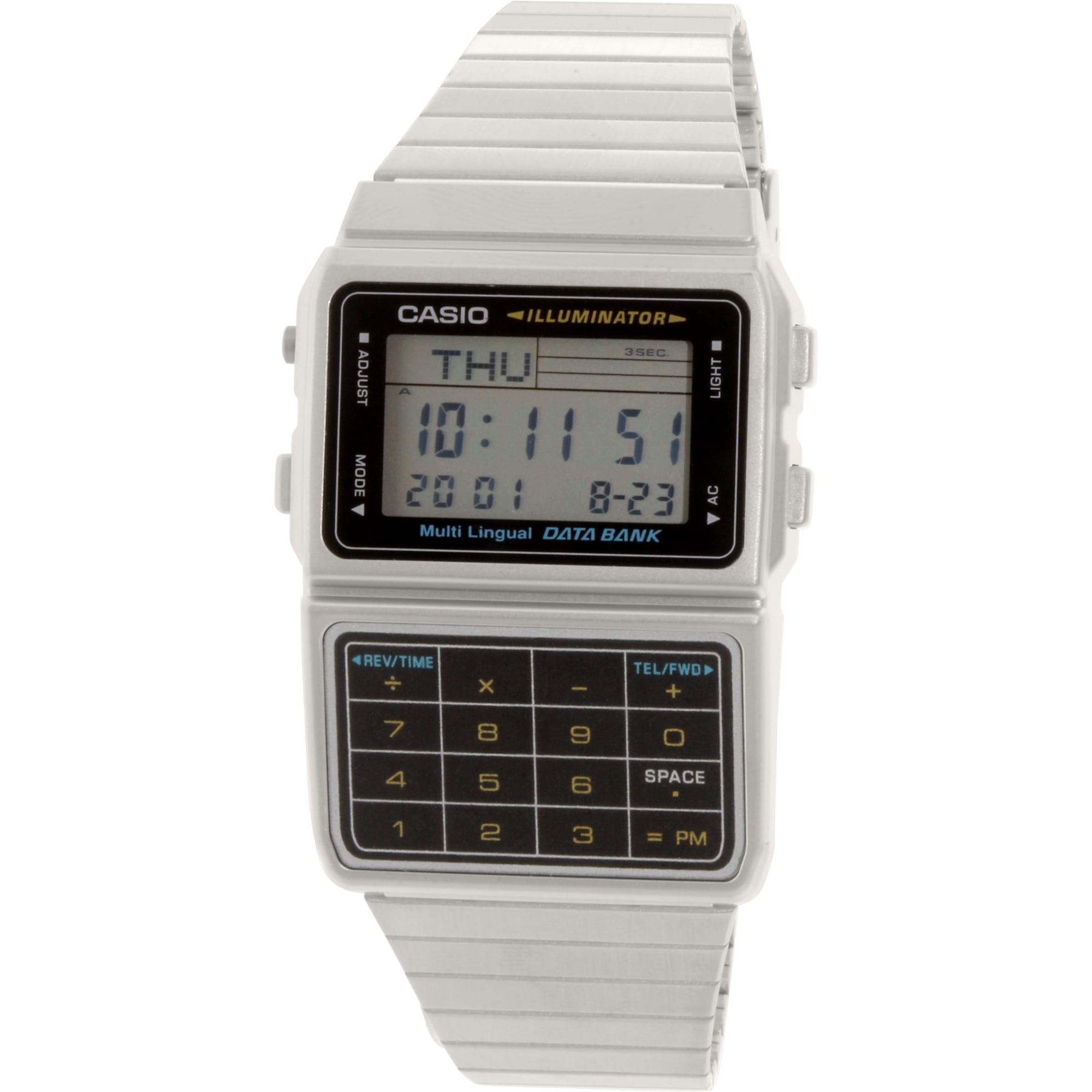 Casio Men's Silver Tone 25 Memory Calculator Databank Watch Casio Men's Silver Tone 25 Memory Calculator Databank Watch