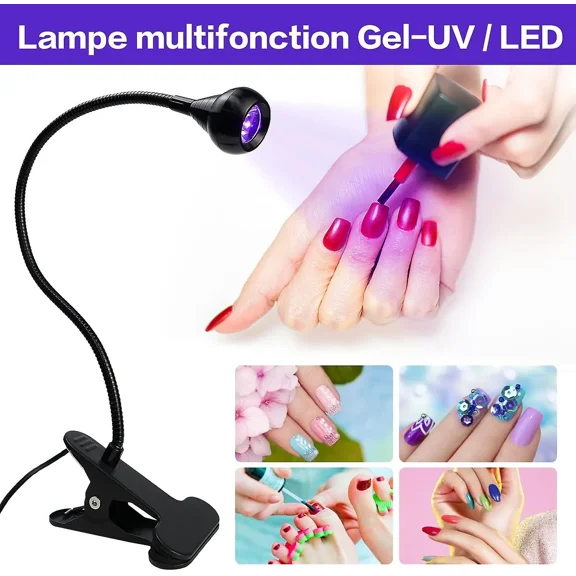 UV Lamp Nail Gel American Pose Ultraviolet Treatment UV Light 3W USB Led Lamp UV Lamp Clip-on Dryer Glue Curing Lamp for Gel