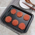 thumbnail image 3 of DIY Baking Tray, Rectangular Baking Sheets, Carbon Steel Bakeware for Fish Pizza Biscuit, Cookie Sheet Baking Set, Baking pan Kitchen Tools(L,Black), 3 of 7
