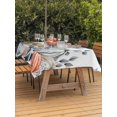 thumbnail image 2 of Outdoor Tablecloth with Umbrella Hole and Zipper, Blue Pumpkin Coastal Fall Rectangle Table Cloth 52x70 Inch Waterproof Tablecloth, Thanksgiving Starfish Summer Beach Picnic Table Cover for Patio, 2 of 7