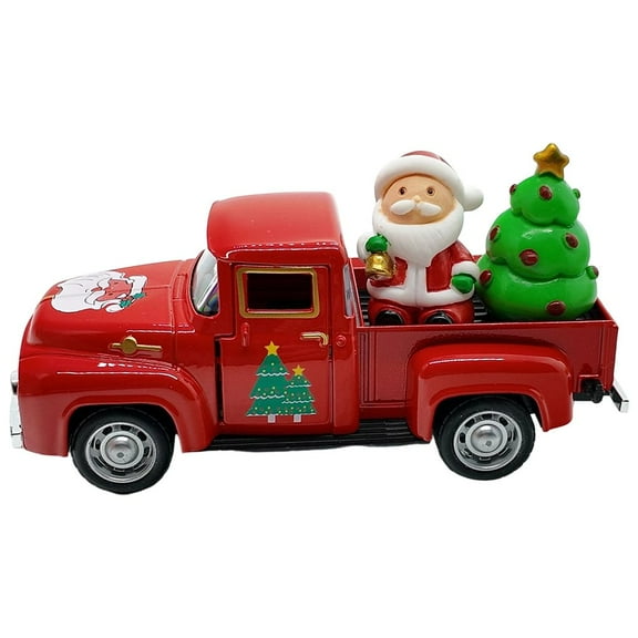 Christmas Truck Ornaments, Metal Vintage Red Truck Ornaments Red Truck Decorative Decorations for Bedroom Shelf